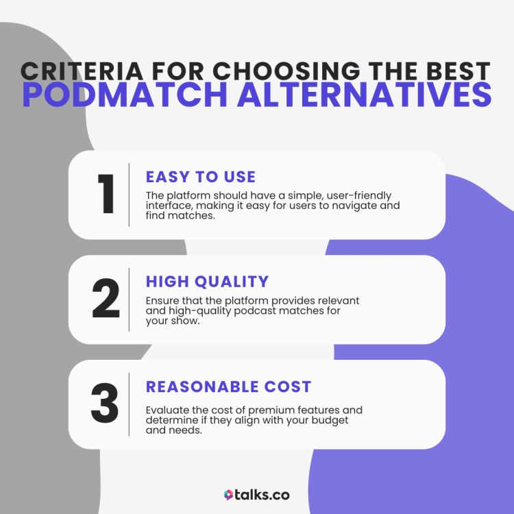 3 tips for choosing PodMatch alternatives