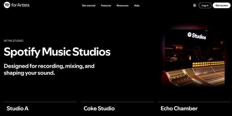 Spotify Music Studios interface showing how a network would produce original audio content