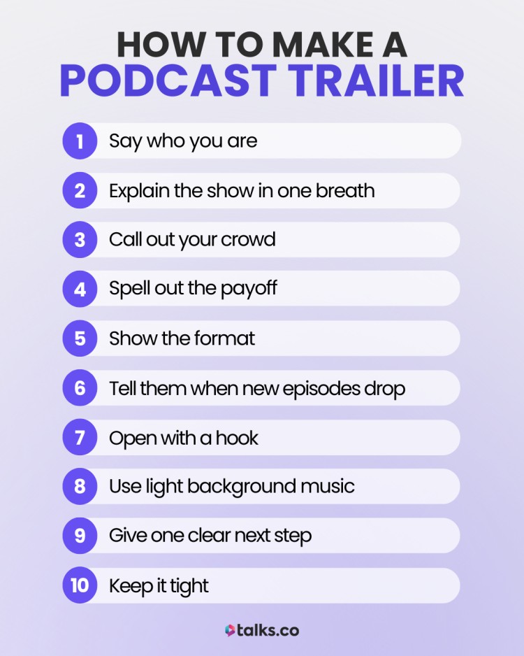 How to make a podcast trailer (checklist)