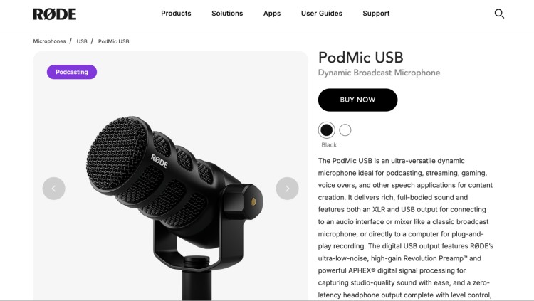Rode PodMic USB microphone ideal for podcasting, offering better sound quality with USB and XLR support