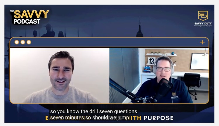 Liam Austin featured on The Savvy Podcast answering rapid-fire questions that might spark insights on coaching, business growth, and audience engagement.