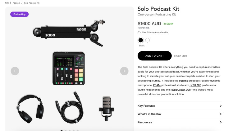 Solo podcast kit with microphone, headphones, cables, and mixer, ideal for creators who want to start their podcast using high-quality equipment.