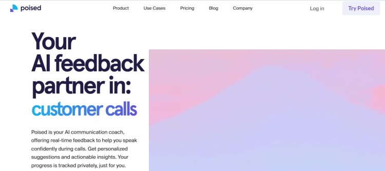 AI-powered speaker feedback platform from Poised helping a speaker improve communication skills during customer calls with real-time insights.