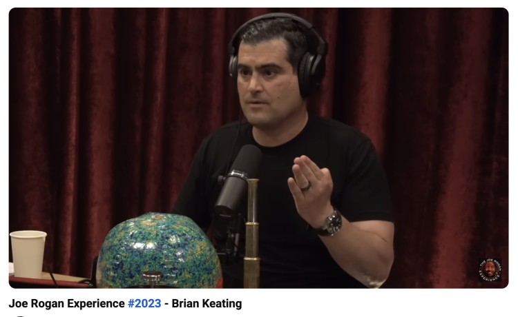 Expert guest Brian Keating speaking on the Joe Rogan Experience podcast during an in-depth interview.
