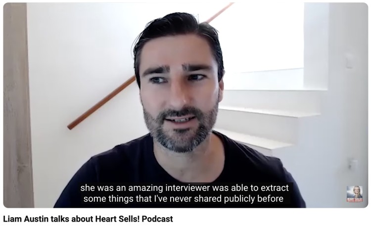 Liam Austin sharing good stories during a podcast interview about meaningful conversations