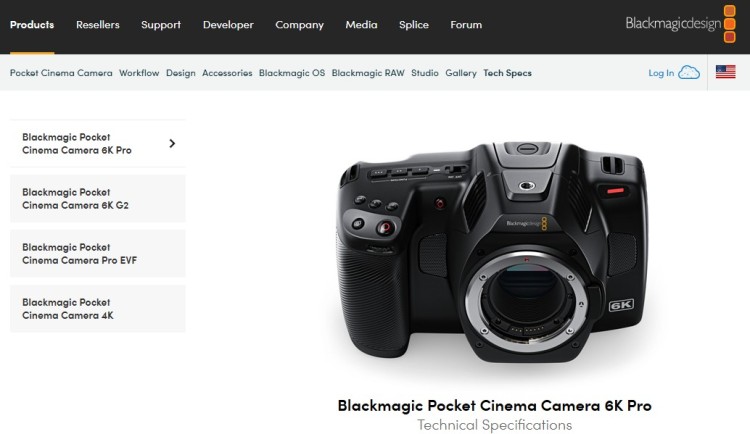 Blackmagic Pocket Cinema Camera 6K Pro shown as professional gear suitable for video podcasting and studio recording