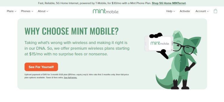 Connect with potential sponsors like mint through brand partnership examples shown on the Mint Mobile website