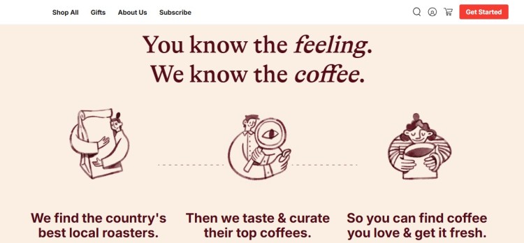 Popular podcasts sponsor example showing a coffee brand explaining how it sources and curates coffee