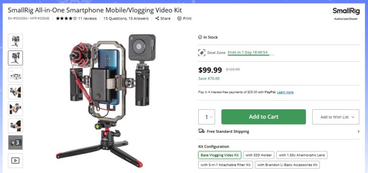SmallRig all-in-one smartphone podcasting equipment kit with tripod, microphone, lighting, and accessories for mobile podcast and video recording.