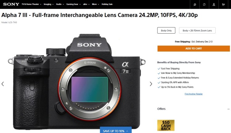 Sony Alpha A7 III mirrorless camera improves the quality of your video podcast with professional 4K recording.