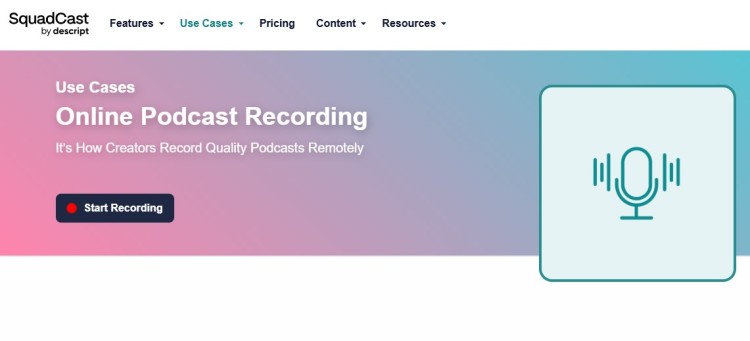 Online podcast recording platform showing how creators record podcasts remotely using browser-based tools.