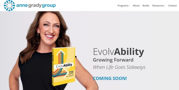 Professional speaker and business owner promoting a leadership book on a personal brand website