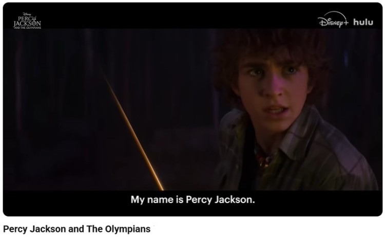 Scene from Percy Jackson and the Olympians showing the young hero introducing himself, representing a modern work of literature adapted to film that uses emotional storytelling.