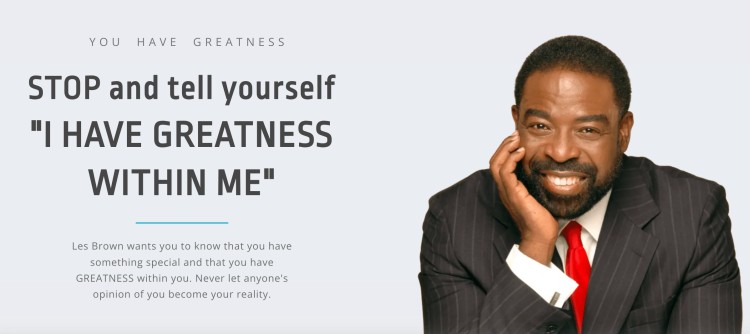 Paid as a public speaker motivational image featuring Les Brown encouraging confidence and belief to succeed in speaking careers