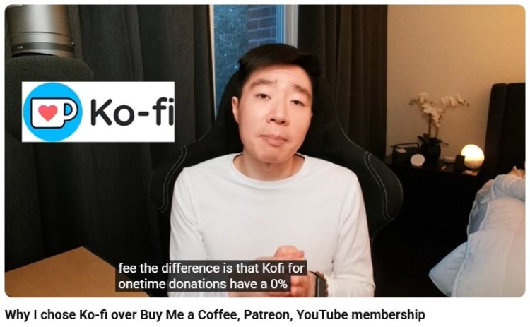 Content creator explaining why Ko-fi is the best choice compared to Patreon and other platforms for donations and memberships