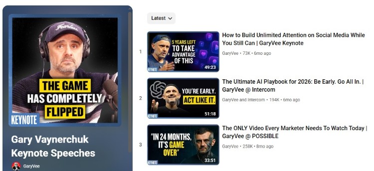 Collection of keynote speech videos designed to capture attention and engage audiences