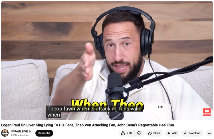 Podcast host speaking into a microphone during a discussion involving tough questions