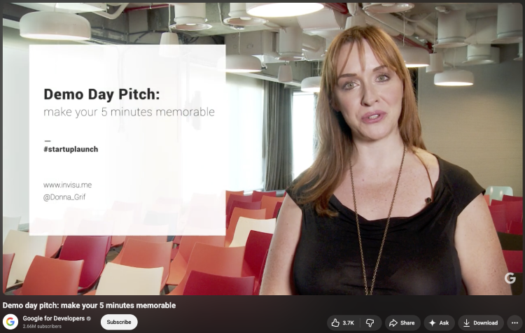 A startup founder preparing to give a speech or presentation during a demo day pitch.