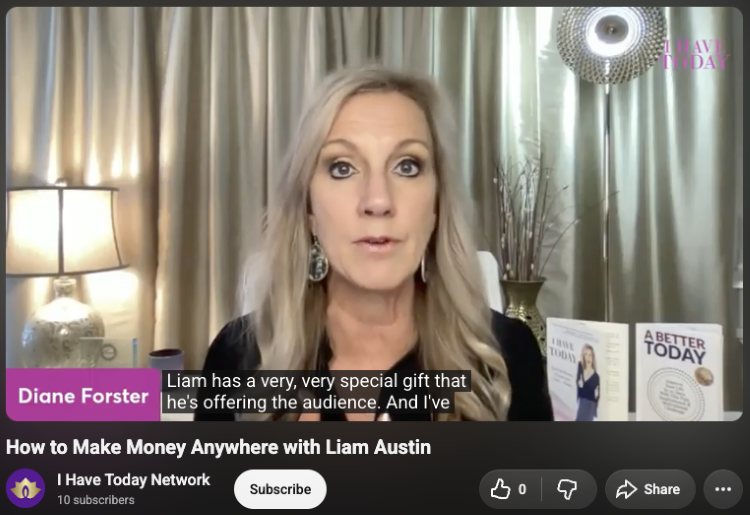 Podcast interview featuring a guest name and host in a split-screen conversation.