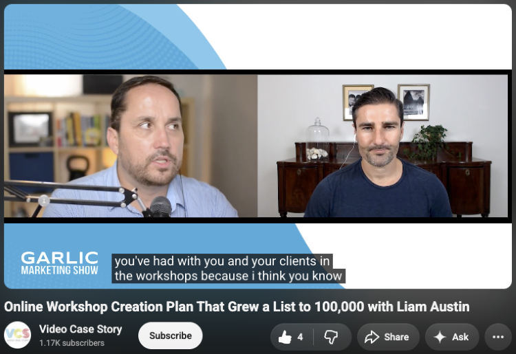 Video interview published as one of many podcasts featuring a host and guest conversation.