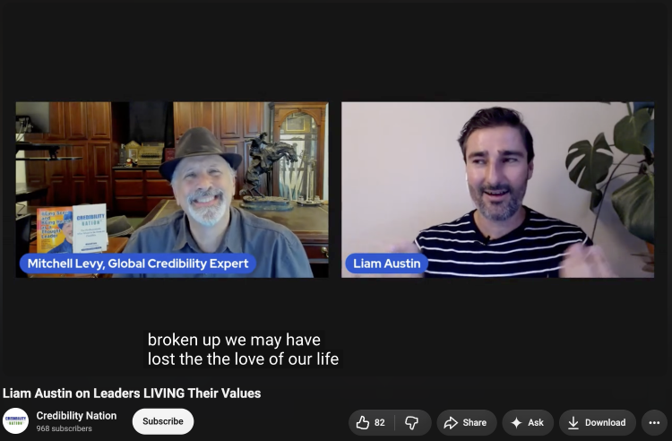 Video interview between Mitchell Levy and Liam Austin illustrating knowing your audience during an expert conversation.