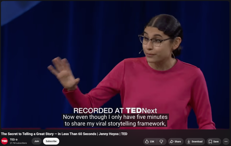 TED speaker demonstrating how powerful stories can engage an audience through personal storytelling.
