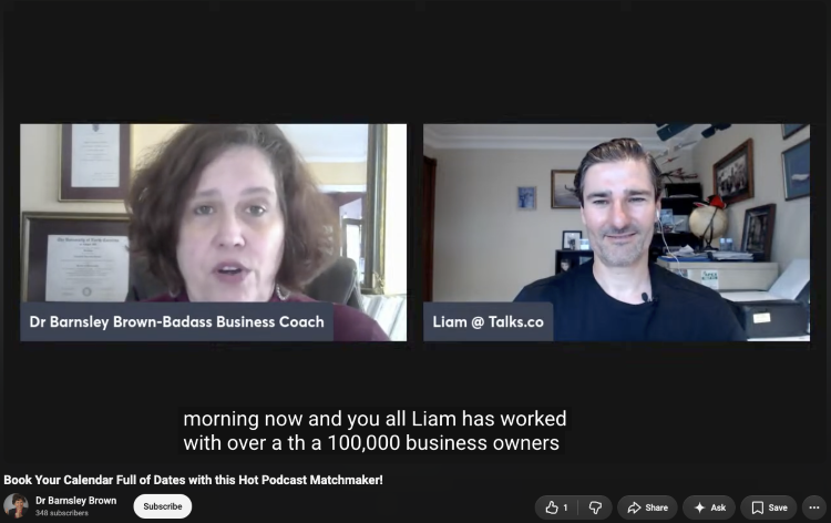Podcast interview discussing business experience as a way to establish credibility with listeners