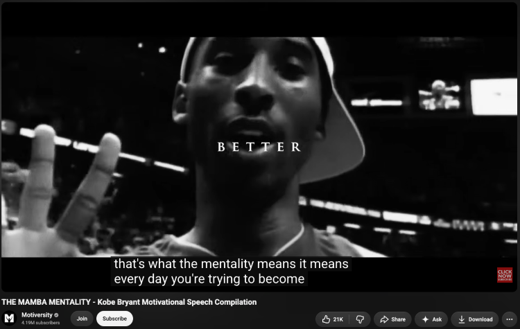 Motivational speech video using a quote about becoming better to reinforce its central message